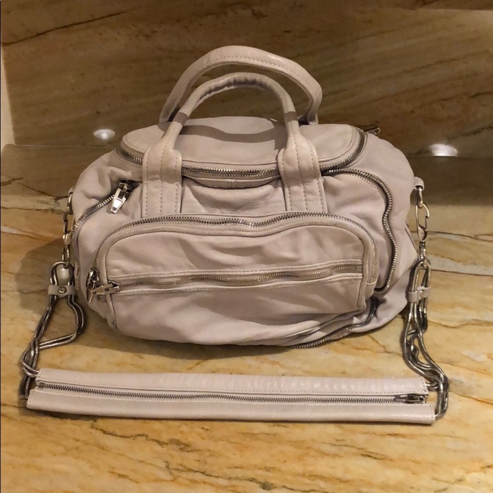 Alexander Wang, soft leather, feather grey bag